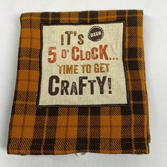 NWT! Beer themed‎ Tea Kitchen Hand Towel 5 o clock time to get crafty brown - Picture 7 of 9